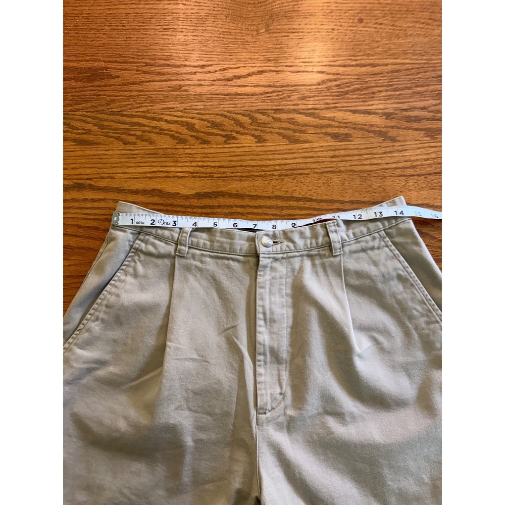 Banana Republic Pleated Chino Shorts Khaki Tan Cotton Womens 12 High Rise - Picture 4 of 7